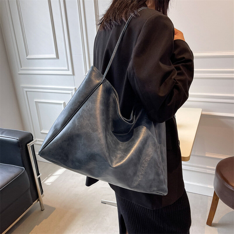 Женская сумка-тоут, модная сумка через плечо большой емкости, мягкая женская сумка через плечо в стиле ретро, Повседневная Портативная сумка-мешок