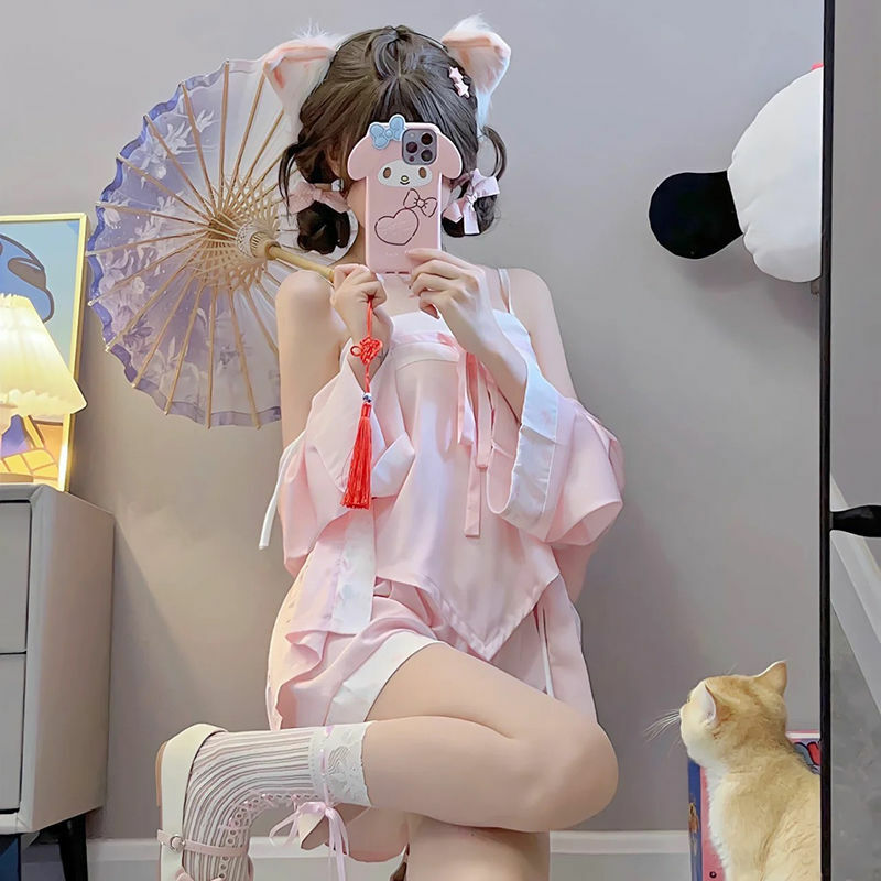 Shorts kawaii estilo japonês feminino, Harajuku, calças femininas fofas, moda coreana, roupas de verão, novo, 2023