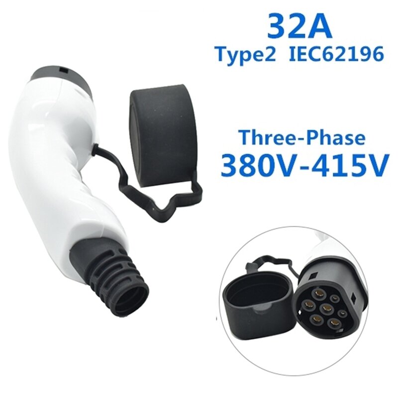 HOT-32A tipe 2 EV sisi Charging colokan standar Eropa tanpa kabel tiga fase IEC perempuan AC EV pengisian daya steker