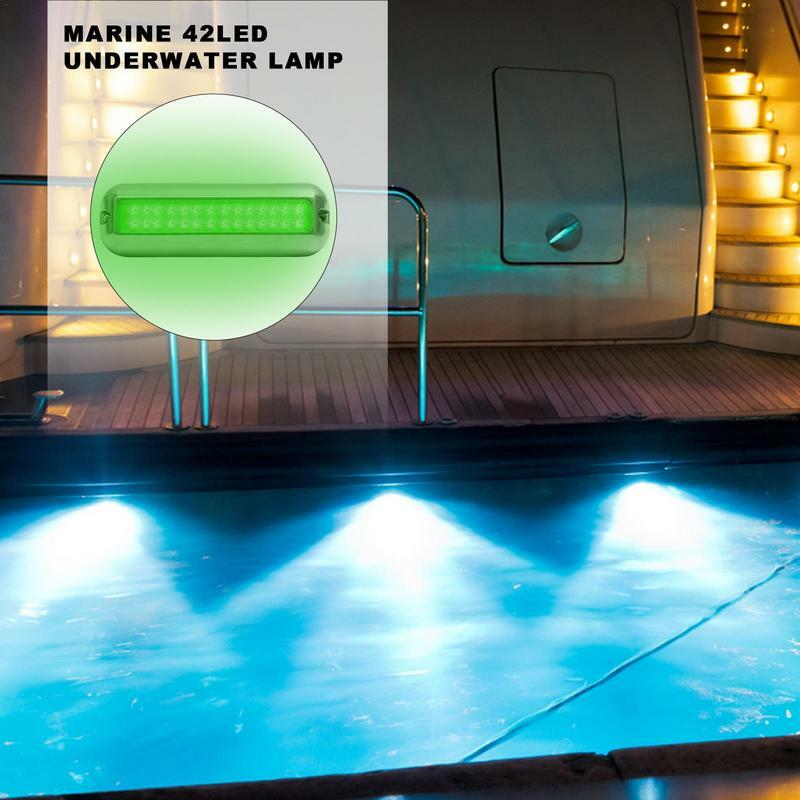 42 LED aço inoxidável barco popa luz subaquática pontão marinho navio barco acessórios luz impermeável luz marinha