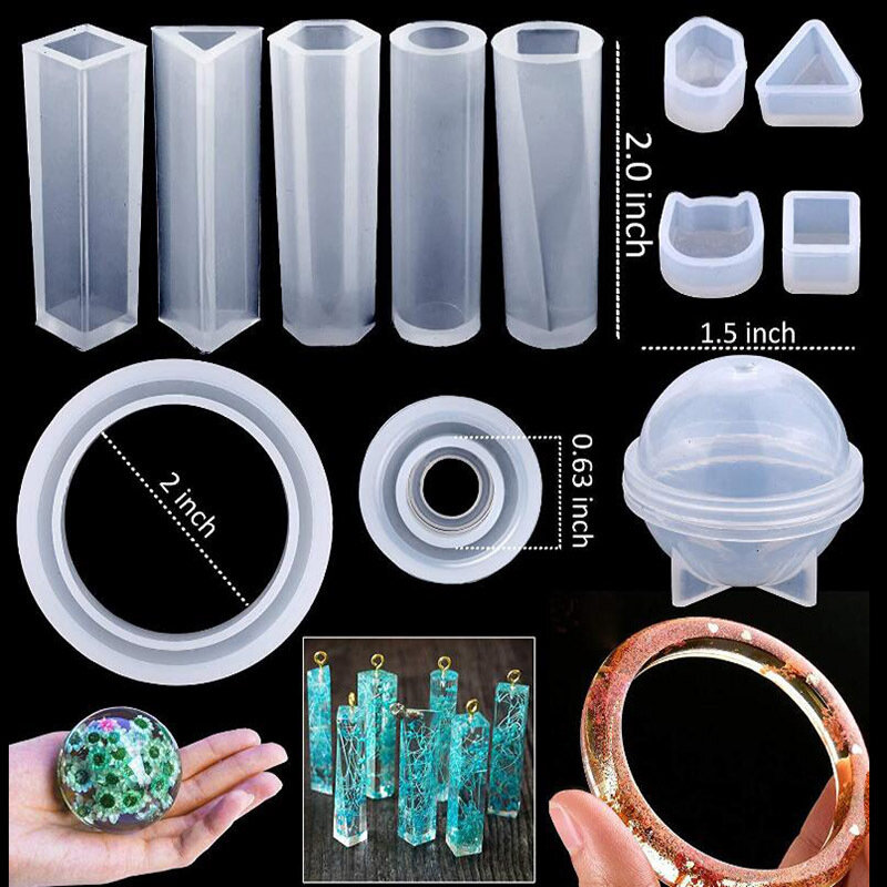 Przezroczysty zestaw żywicy epoksydowej odlewania formy silikonowe formy z klej epoksydowy na kolczyk brelok tworzenia biżuterii DIY Moule silikonowe