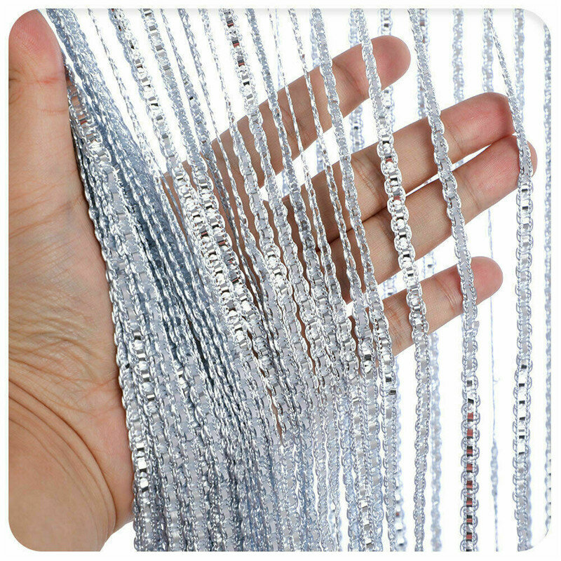 Living Room Curtains Thread Curtain Silver Line Curtain Door Wall Window Panel Room Dividerde Coration Tassel Blackout Curtain
