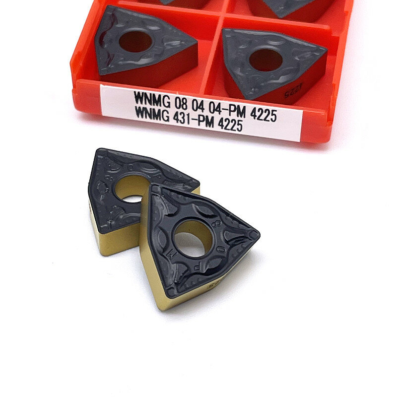 Herramienta de torneado de metal externo, 10 piezas, WNMG080404, WNMG080408, PM4225, CNC