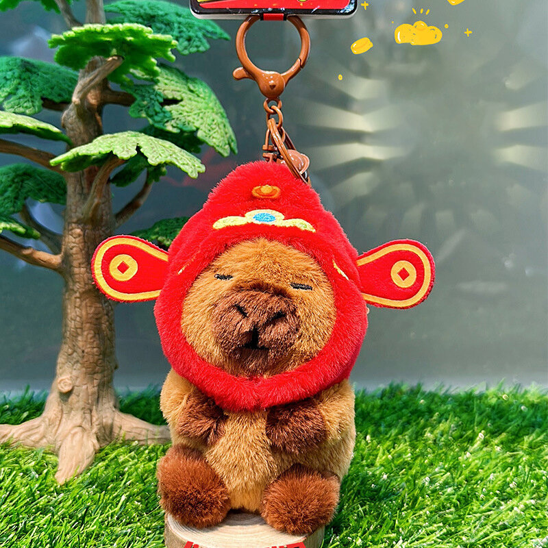 Capybara-mochila de juguetes de peluche colgante, accesorios para bolso, llavero, colgante para coche