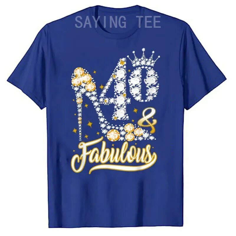 여성용 빈티지 생일 티셔츠, 40 번째 생일 셔츠, 패션 40 및 멋진 그래픽 티, 캐주얼 40 번째 B-day 선물, 탑 아내 선물