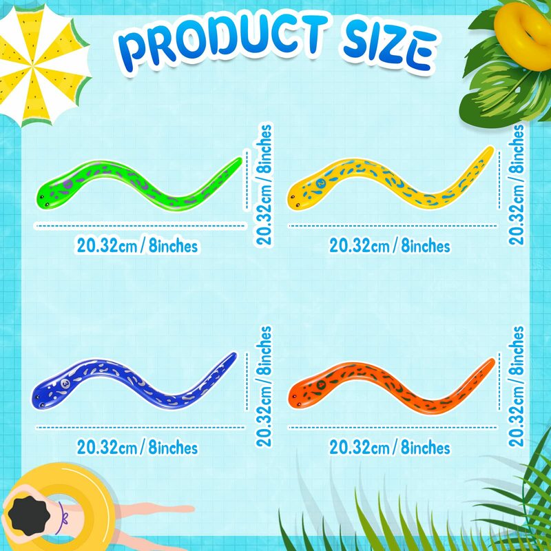 Anguilas de buceo para niños pequeños, niños, niñas, adolescentes y adultos, 4 piezas