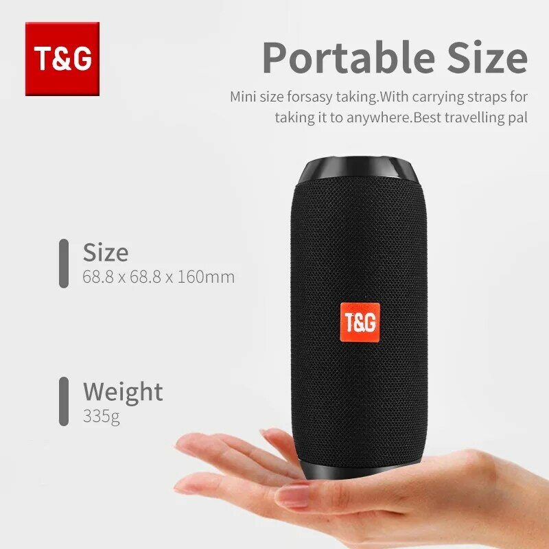 TG117 – haut-parleurs Bluetooth portables True Wireless, boîte de son étanche, enceinte d'extérieur, son Surround stéréo, prend en charge la Radio TF