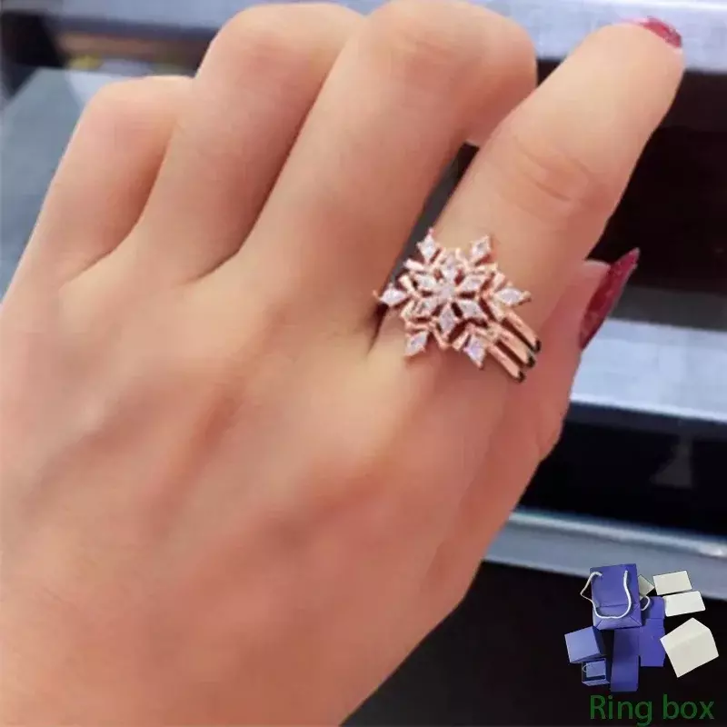 Light Luxury Personality Temperament Sparkling Stacking Rings Fashion Party 2023 New Trend Jewelry Christmas Gifts Free Shipping