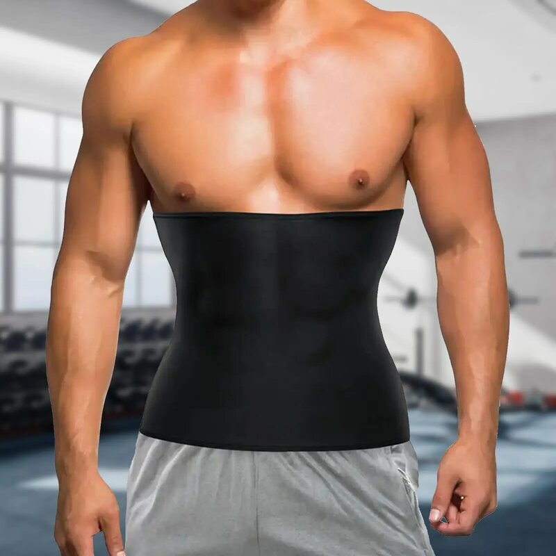 Sweat Waist Trimmer Belt Elastic Stomach Wrap Shapewear Toning Belt Waist Trainer for Running Workout Gym Exercise Fitness