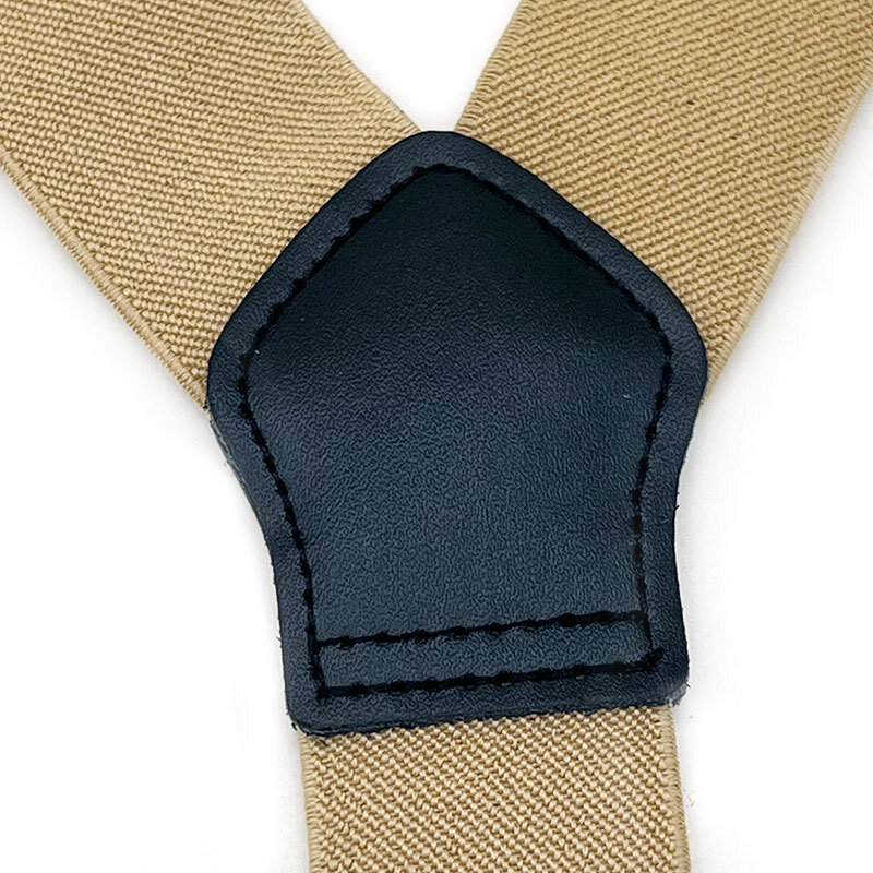 Suspensórios de couro PU vintage para homens, alças de calças masculinas com botão, suspensórios preto e branco, 3,5 cm x 125cm, tamanho grande