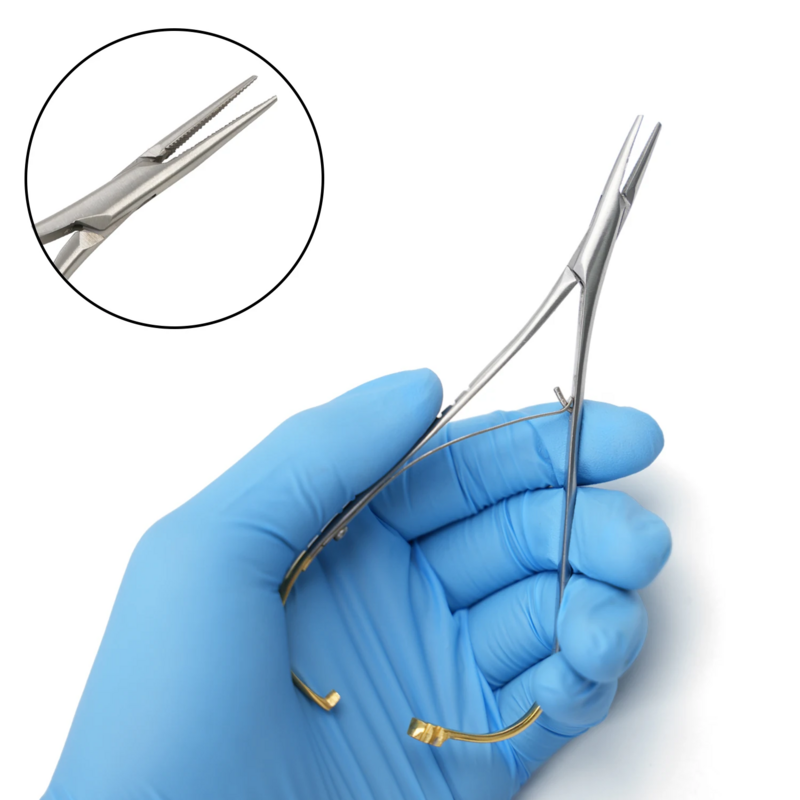 1 buah WELLCK pemegang jarum gigi pinset instrumen ortodontik produk kedokteran gigi baja tahan karat pemegang jarum Mathieu