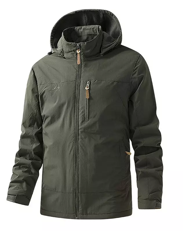 Men's Winter Warm Coat Fleece Warm Windproof Waterproof Spring Outdoor Casual Jacket Can Be Removed Hat Hardshell Jackets