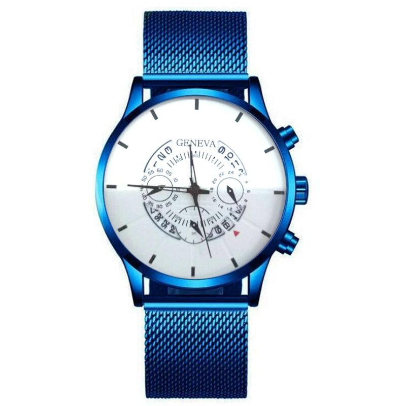 남성용 패션 비즈니스 시계, 하이 퀄리티 쿼츠 손목시계, 스테인레스 스틸 메쉬 벨트 시계