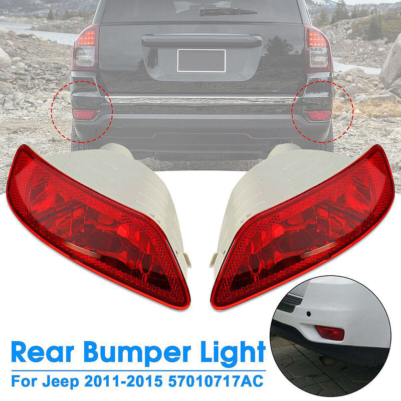57010716AC 57010717AC Lampu Rem Reflektor Bumper Belakang Kanan Kiri Lampu Belakang untuk Jeep Compass Grand Cherokee Dodge 2011-2018