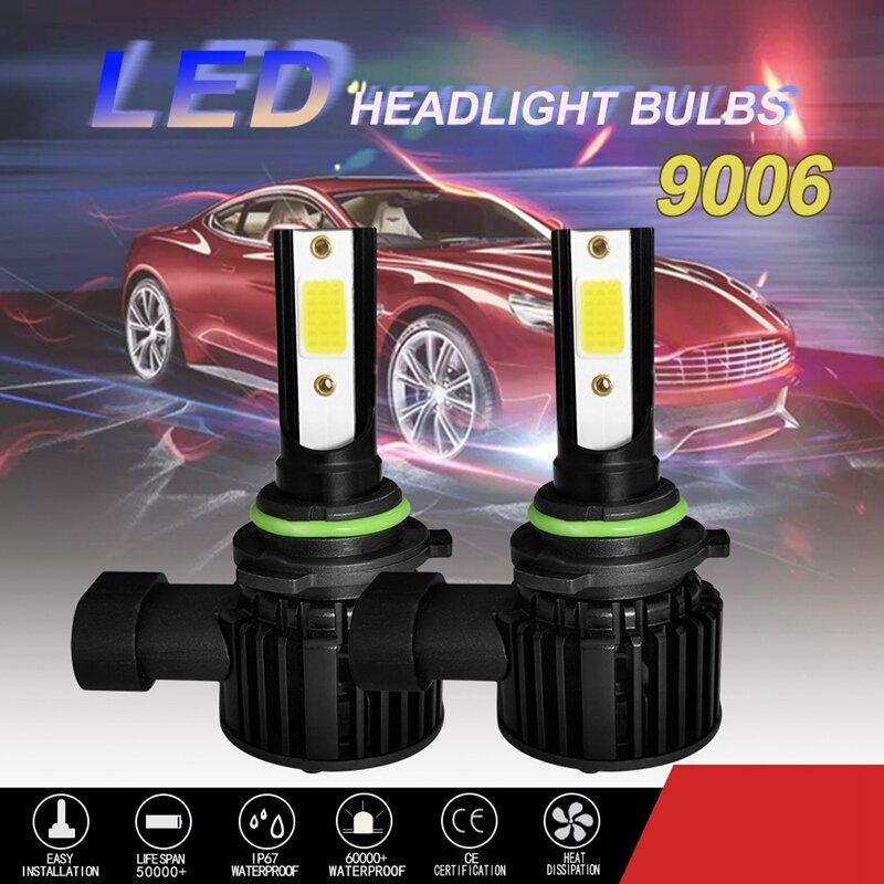 หลอดไฟต่ำ8000LM lampu depan LED 6000K 200W สำหรับรถยนต์พลังงานสูง