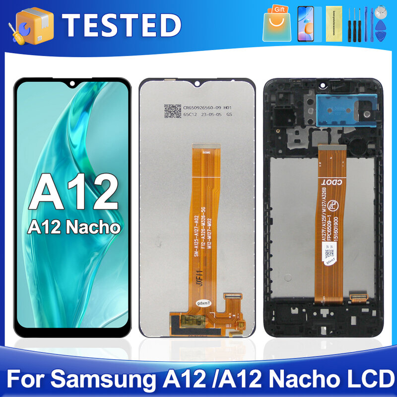 6.5 ''A12 Nacho Voor Samsung Voor Ori A125 A127 A125f A127f A 125M Lcd Display Touchscreen Digitizer Assemblage Vervanging