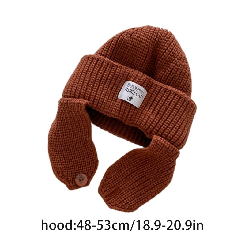 Schöne Mütze, warme Strickmütze mit Ohrenklappen für Kinder, Herbst/Winter, für Jungen und Mädchen, Beanie DropShipping