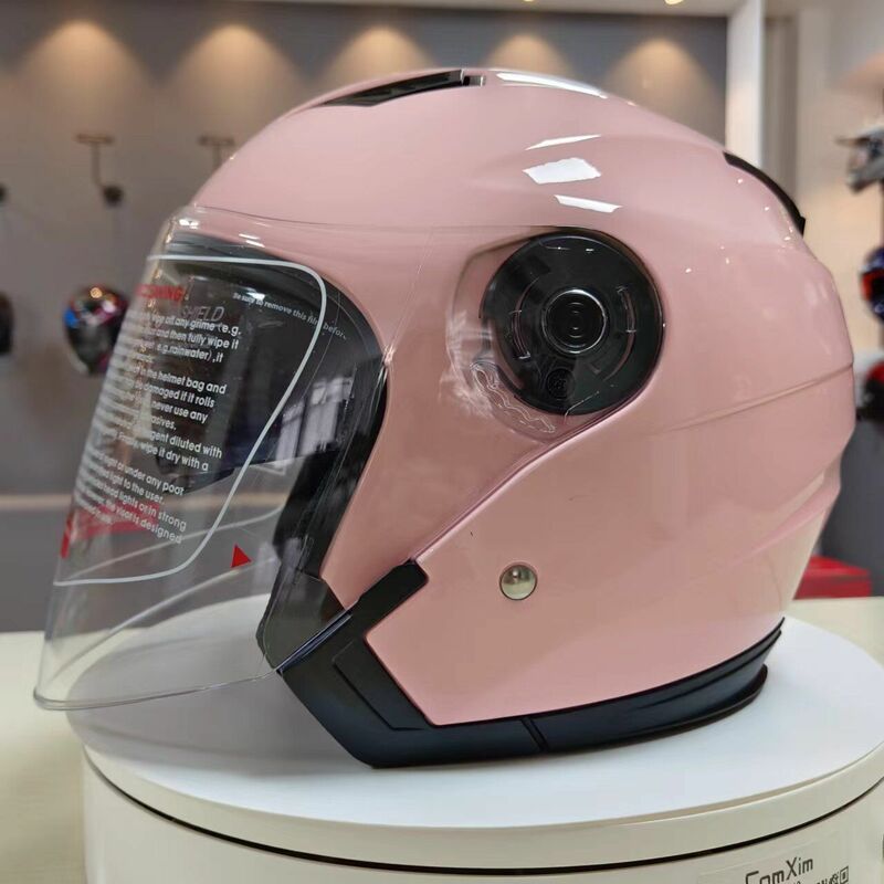 JIEKAI-casco de motocicleta eléctrica para hombre y mujer, protector de cabeza con doble visera, Estilo Vintage, adecuado para las cuatro estaciones, M-XL