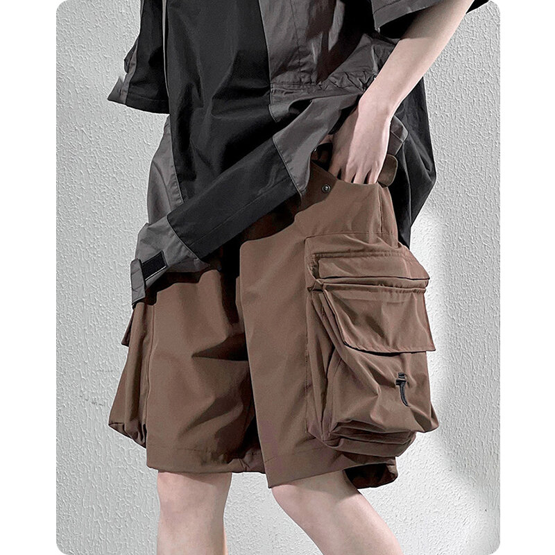 Unisex Zomer Knielengte Werkkleding Shorts Japanse Trendy High Street Shorts Cargobroek Heren Kleding Harajuku