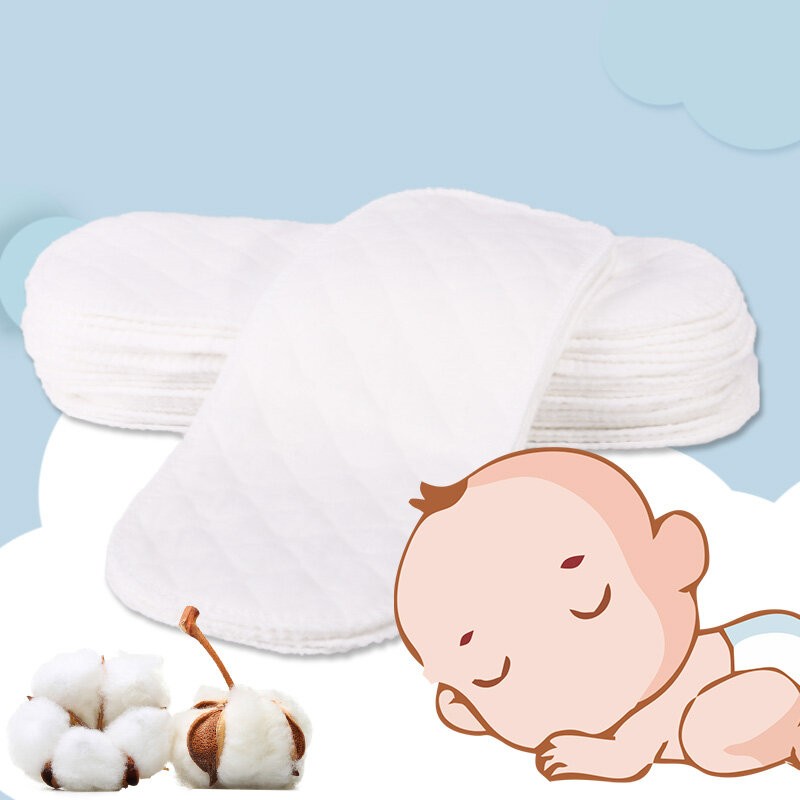 Fraldas do bebê reutilizável bebê recém-nascido pano fralda forro inserção 3 camadas de algodão venda quente