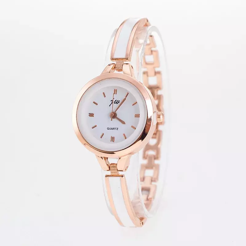 Reloj de cuarzo informal para mujer, cronógrafo de malla de acero inoxidable, color oro rosa y plata, 2024