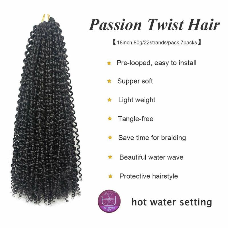 Dream Like Passion Twist Hair Crochet Curly Locs Kepang Ekstensi untuk Wanita Kulit Hitam Rambut Kepang Sintetis 18 Inci/22 Helai