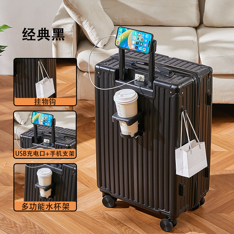 PLUENLI Luggage Multi-Functional Suitcases Universal Wheel Trolley Case Good-looking Boarding Bag Suitcase with Combination Lock