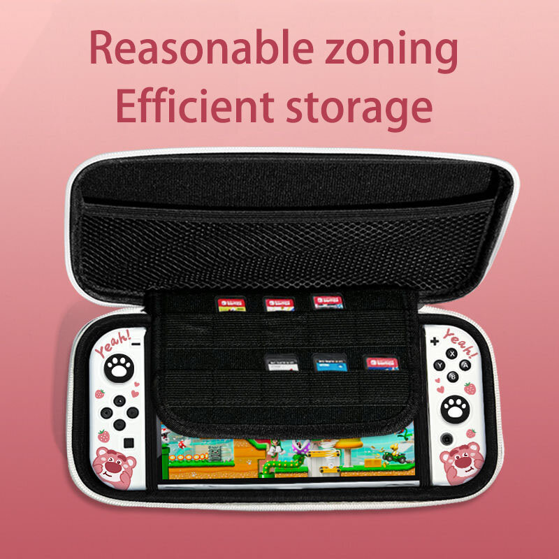 Мультяшная сумка для хранения Lotso для Nintendo Switch NS/OLED/LITE, Мягкий защитный чехол из ТПУ для NS/OLED консолей, игровых аксессуаров