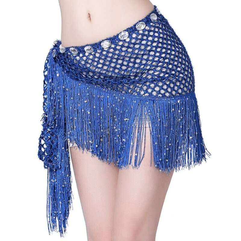 Nuova cintura di danza del ventre per gonna ballerina nappe Sexy paillettes catena in vita sciarpa all'anca donne mostrano costumi