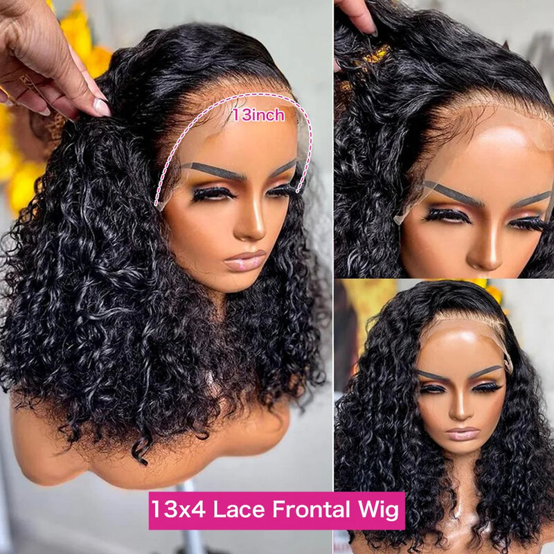 13x4 HD кружевной фронтальный парик, человеческие волосы, вьющийся Боб, парик, искусственный, короткий, предварительно выщипанный, готовый к использованию, предварительно вырезанный HD кружевной Боб