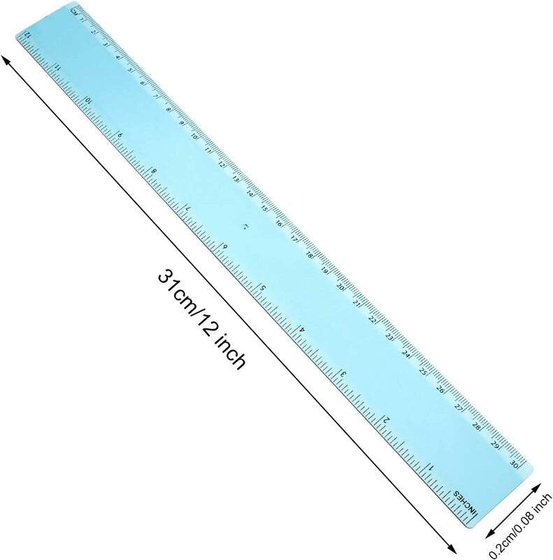 Regla de plástico de 15cm, herramienta de medición de plástico para estudiantes, escuela y oficina