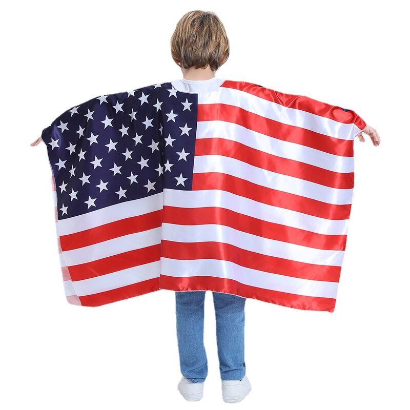 Hari Kemerdekaan bergaris bendera cetak anak-anak liburan pesta Cheer bermain kostum panggung kinerja Pullover pakaian lucu