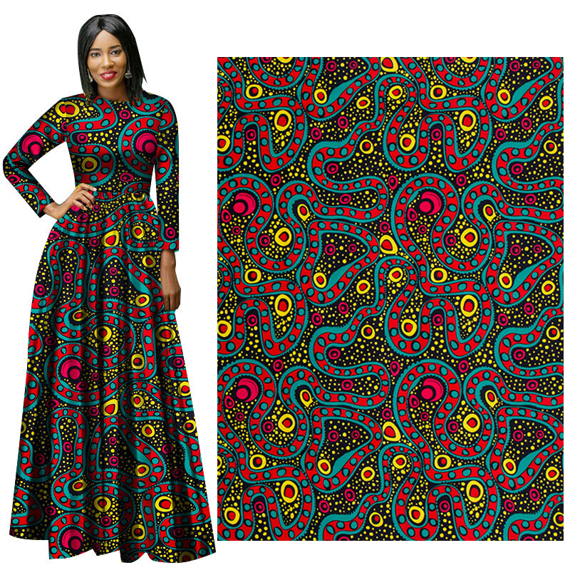 African Prints Cotton Real Wax Nigeria DIY Textile Ankara Wax Fabrics Sewing Cloth Block Prints Batik Dutch High Quality