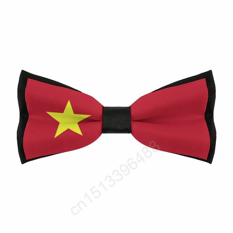 New Polyester Vietnam Flag Bowtie for Men Fashion Casual Men's Bow Ties Cravat Neckwear For Wedding Party Suits Tie