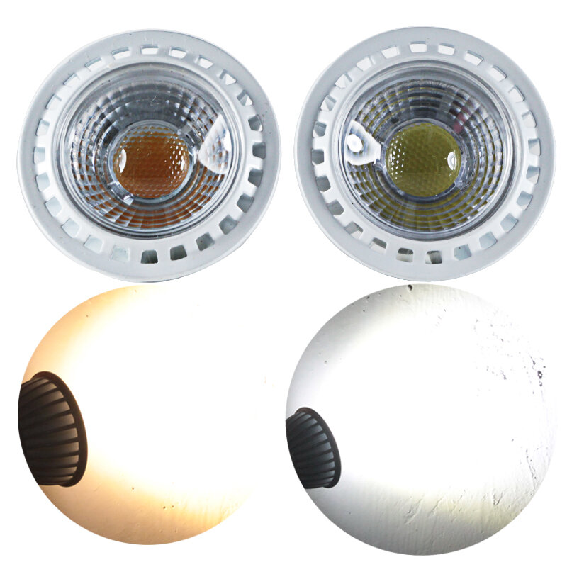 Super COB alumínio LED Spotlight, lâmpada do teto, Downlight para sala de casa, iluminação interior, 60 graus, 12 24 V, 5 9W, GU10