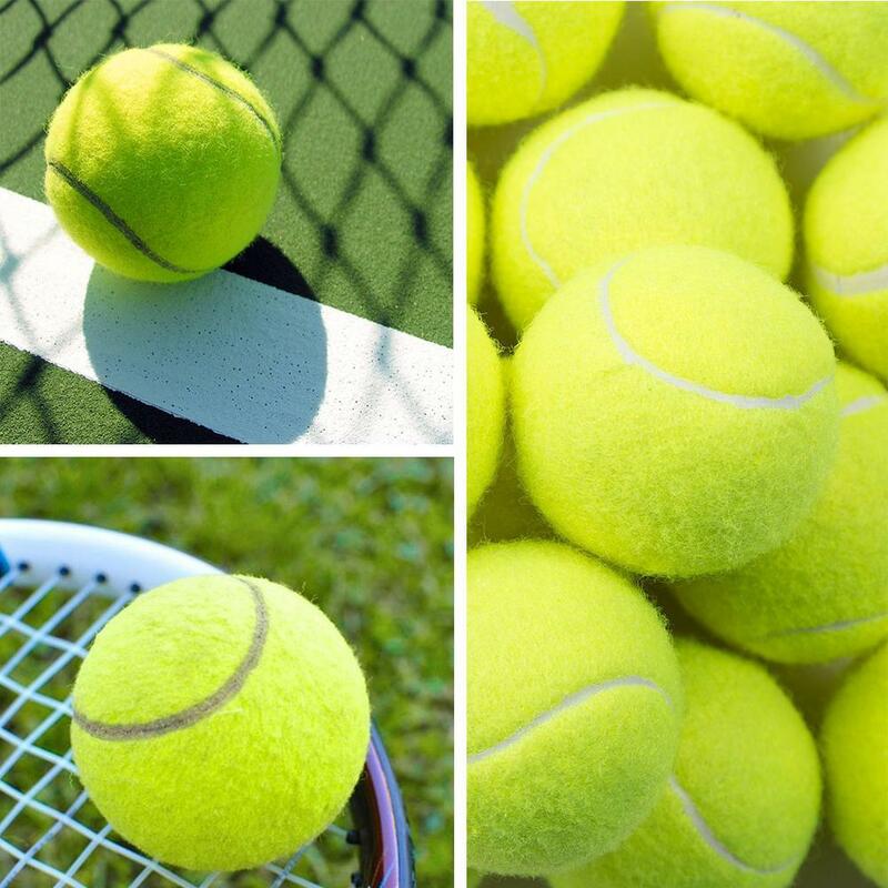 ลูกบอลสำหรับฝึกเทนนิสมืออาชีพแบบมีความยืดหยุ่นสูง, ลูกเทนนิสทนทานสำหรับสุนัขกลางแจ้งและสัตว์เลี้ยงขนาด63มม. 1/3/5ชิ้น
