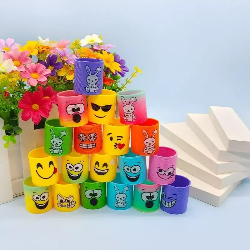 1 Pc Cartoon Kids Puzzle Nostalgic Rainbow Magic Springs Toys for Kids Birthday Party Favors Souvenir Toy Springs Gift Gag Toys