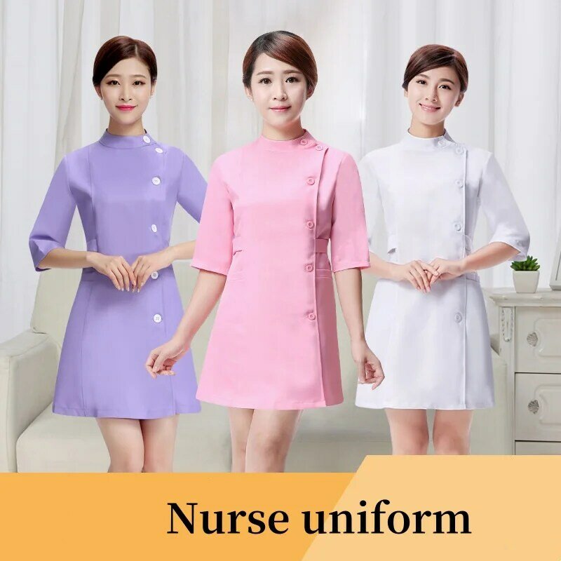 Seragam perawat salon kecantikan pakaian kerja rumah sakit klinik hewan peliharaan gaun scrub dokter farmasi pakaian kerja seragam perawat medis