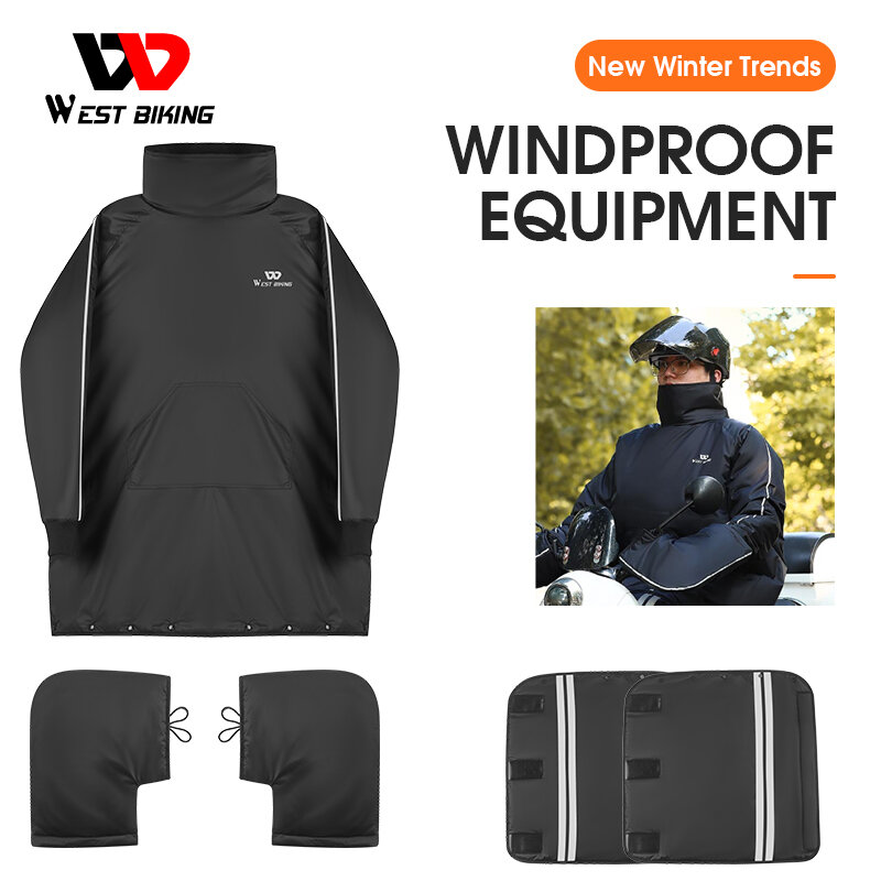 Electric Scooter Wind Shield Thermal Bar Mittens Knee Cover Leg Warmer WEST BIKING Winter Windproof Cycling Equipment Motorcycle