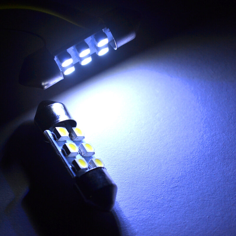 LEDドーム型車用燭台,C5w 3528 1210 6smd 31mm 36mm 39mm 41mm,自動車用電球,ライセンス,読書灯,12Vアクセサリー,2個