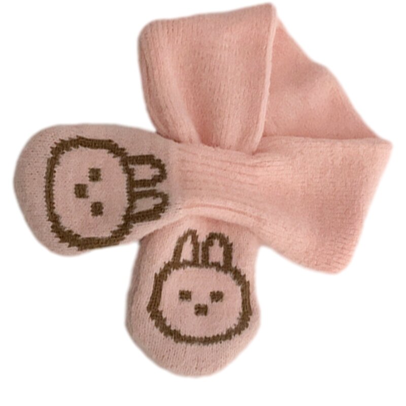 Детский шарф, осенне-зимний детский шейный шарф для мальчиков и девочек, теплый шейный платок, милый кролик, модный чехол на шею