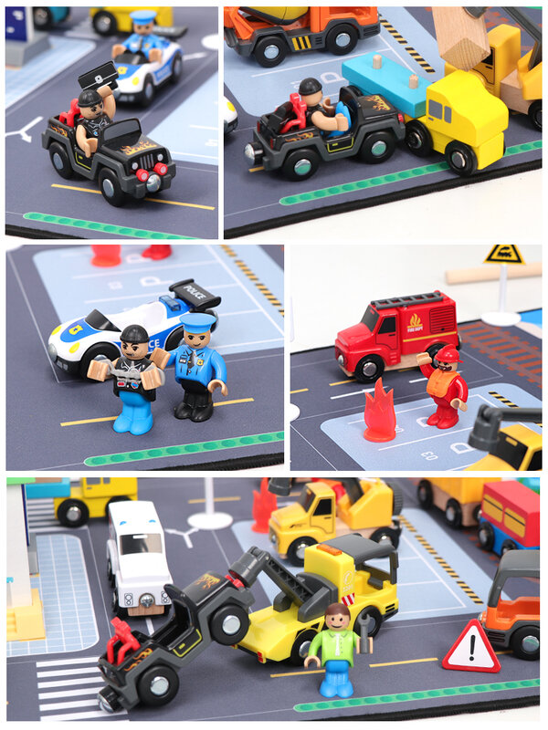 Alfombra de mapa de escena de tráfico de Ciudad de coche de juguete para niños, Alfombra de piso, pista de carretera, estacionamiento, juego de gateo, nuevo estilo de regalo, M29