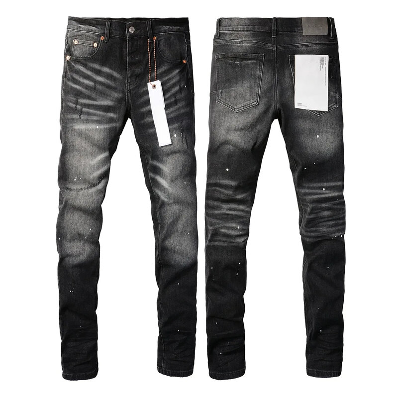 Jeans di marca ROCA viola moda di alta qualità con pantaloni in Denim Skinny a vita bassa con vernice high street distressed Repair
