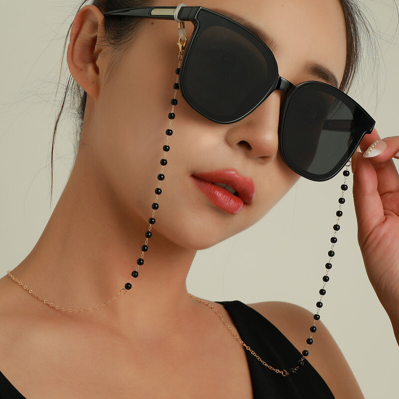 النظارات الشمسية اخفاء سلاسل للنساء الاكريليك اللؤلؤ الكريستال النظارات سلاسل الحبل الزجاج 2022 جديد مجوهرات الأزياء بالجملة
