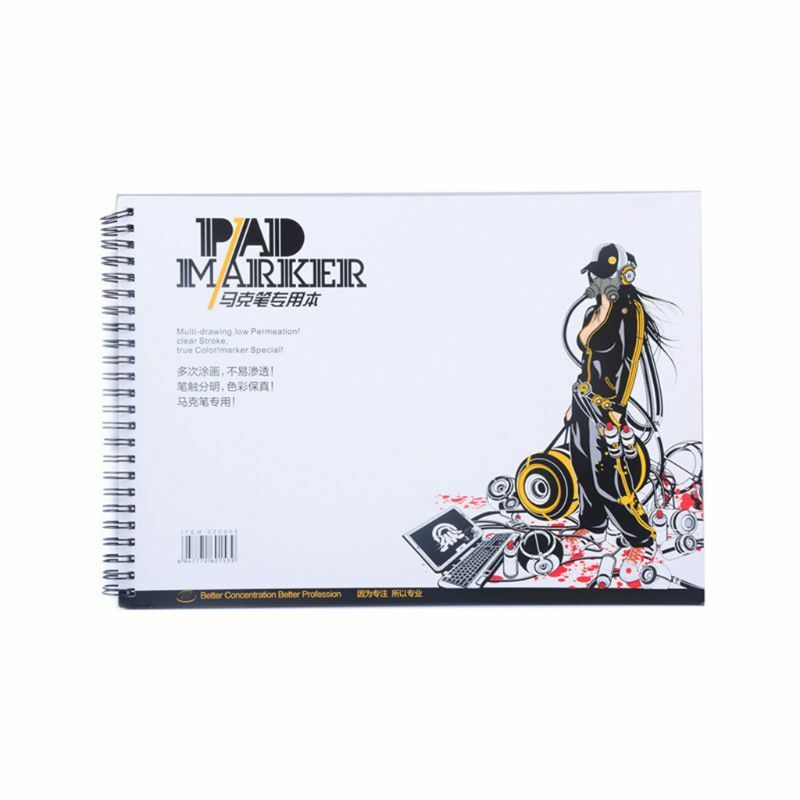 34 Lembar A3/A4/A5 Profesional Marker Kertas Spiral Sketsa Notepad Buku Lukisan Dropship