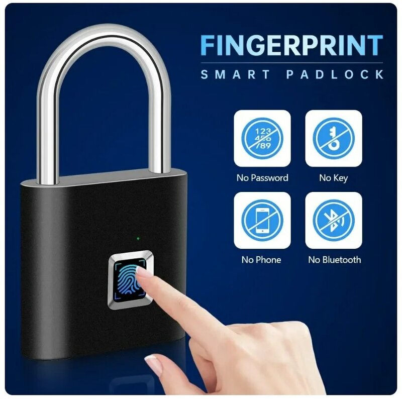 Khóa vân tay Keyless không thấm nước chống trộm khóa thông minh khóa vân tay hợp kim kẽm an toàn thông minh khóa cửa điện tử