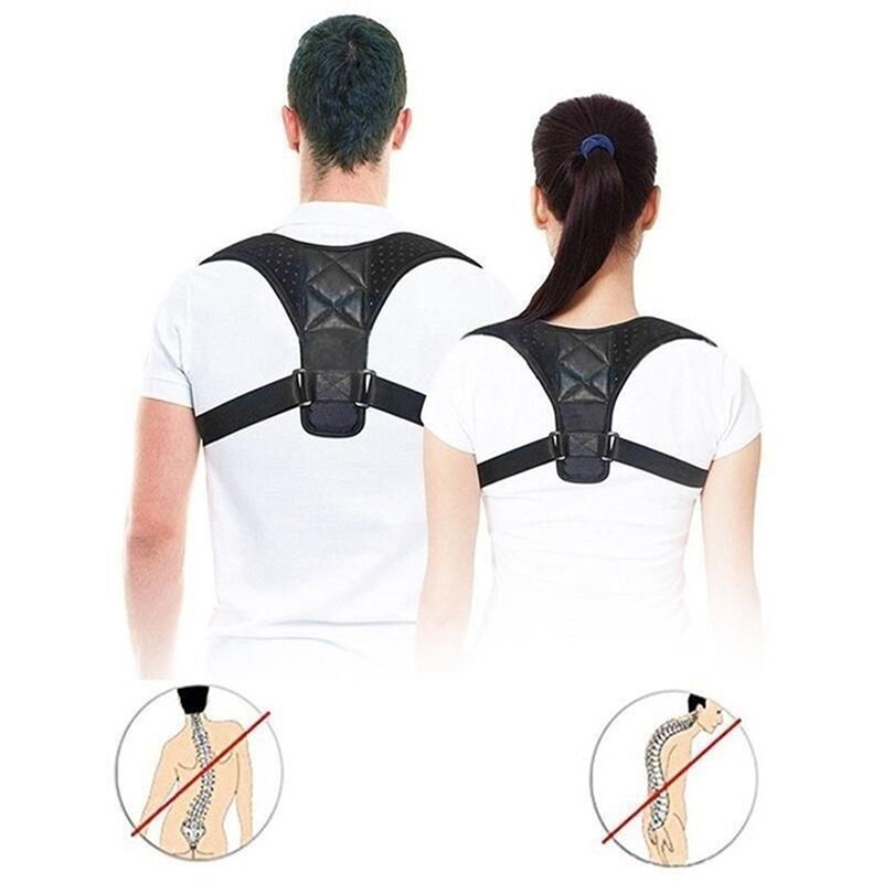Unisex apoio ajustável cinta traseira, ombro invisível postura corrector, Coluna, pescoço, saúde correção cinto, casa, escritório, esporte