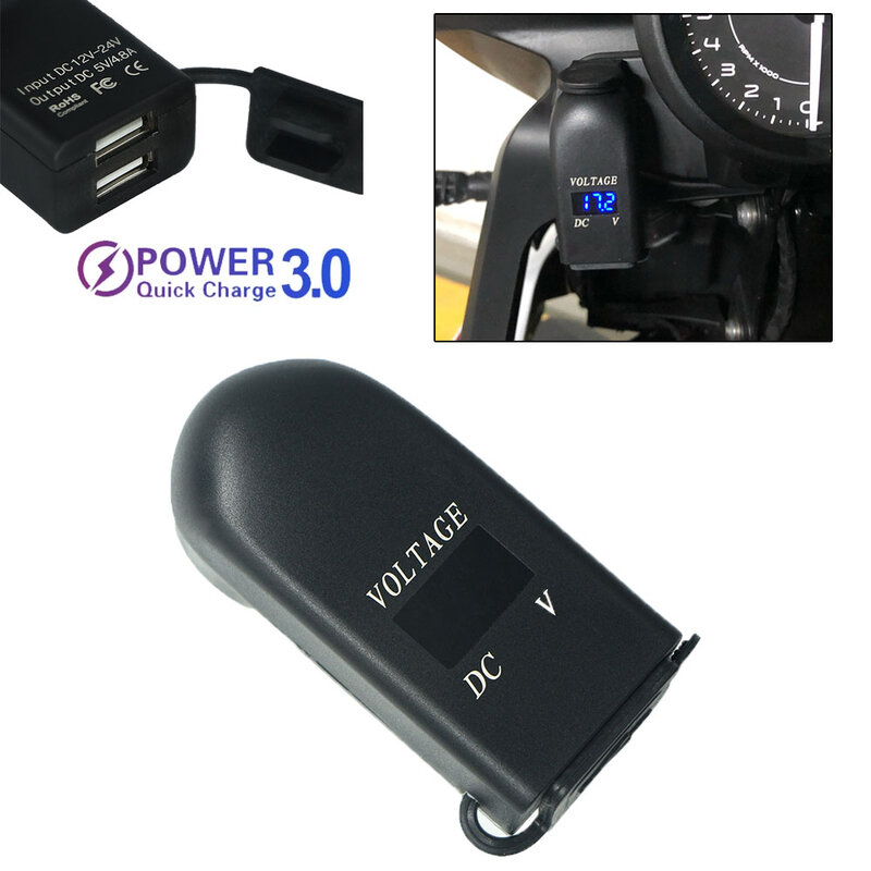 12V Dual USB Charger Power Adapter Hella DIN Socket For BMW F800R F750GS G310 G650X GS ADV F900R R1200 R1250 GS R1300GS S1000XR