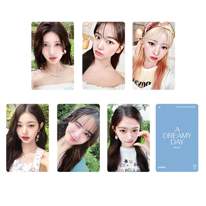 6 teile/satz kpop ive Foto karten ein verträumter Tag Sommer Porträt Lomo Karten Gaeul Wonyoung Liz Rei doppelseitige Postkarte Fan Sammlung