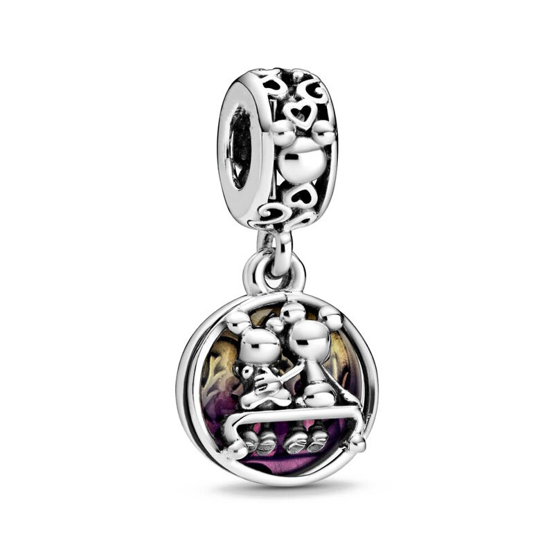New 925 Silver Mouse Cartoon Apple Clip Princess Pendants Charms Beads Fit Original Pandora Bracelet DIY Jewelry For Women 2023
